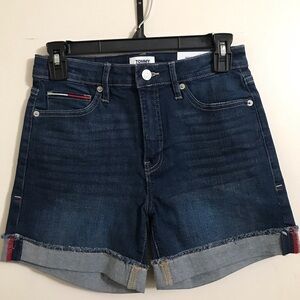 Tommy Hilfiger Women's High Rise Denim Shorts - Blue